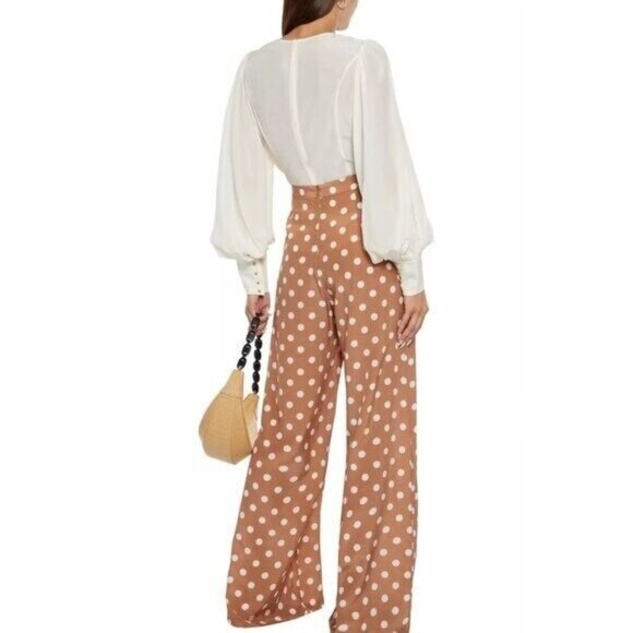 Zimmermann Silk Billow Sleeve Blouse Gold Button Detail - Picture 3 of 11